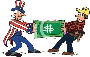 0511-1010-2403-2232_Uncle_Sam_Taking_Tax_Dollars__clipart_image